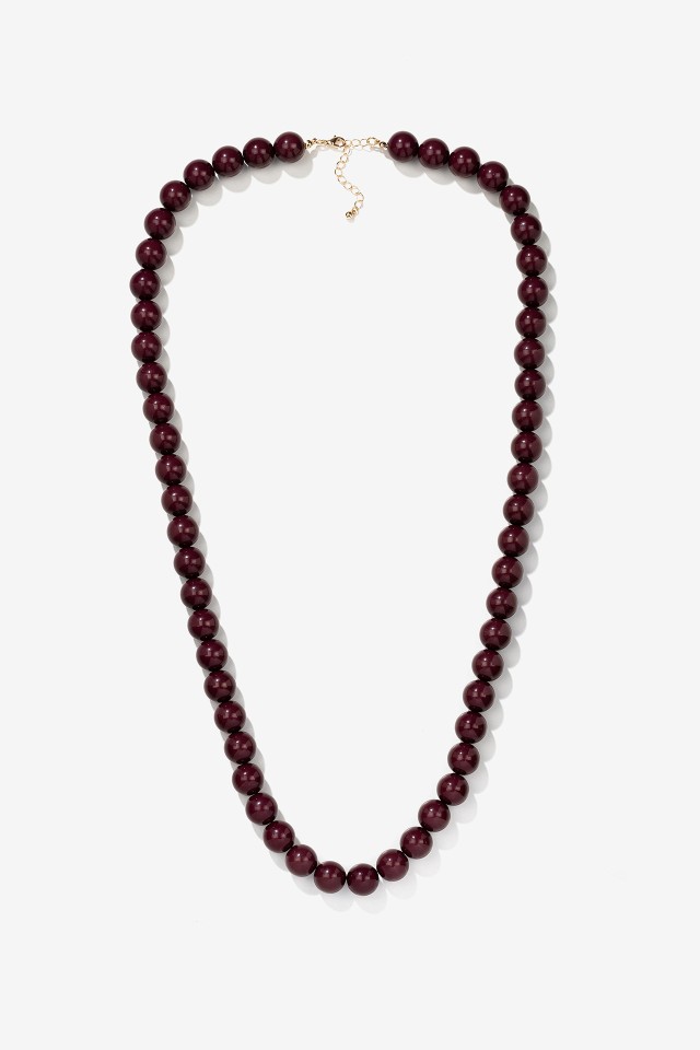 Collar de cuentas burdeos