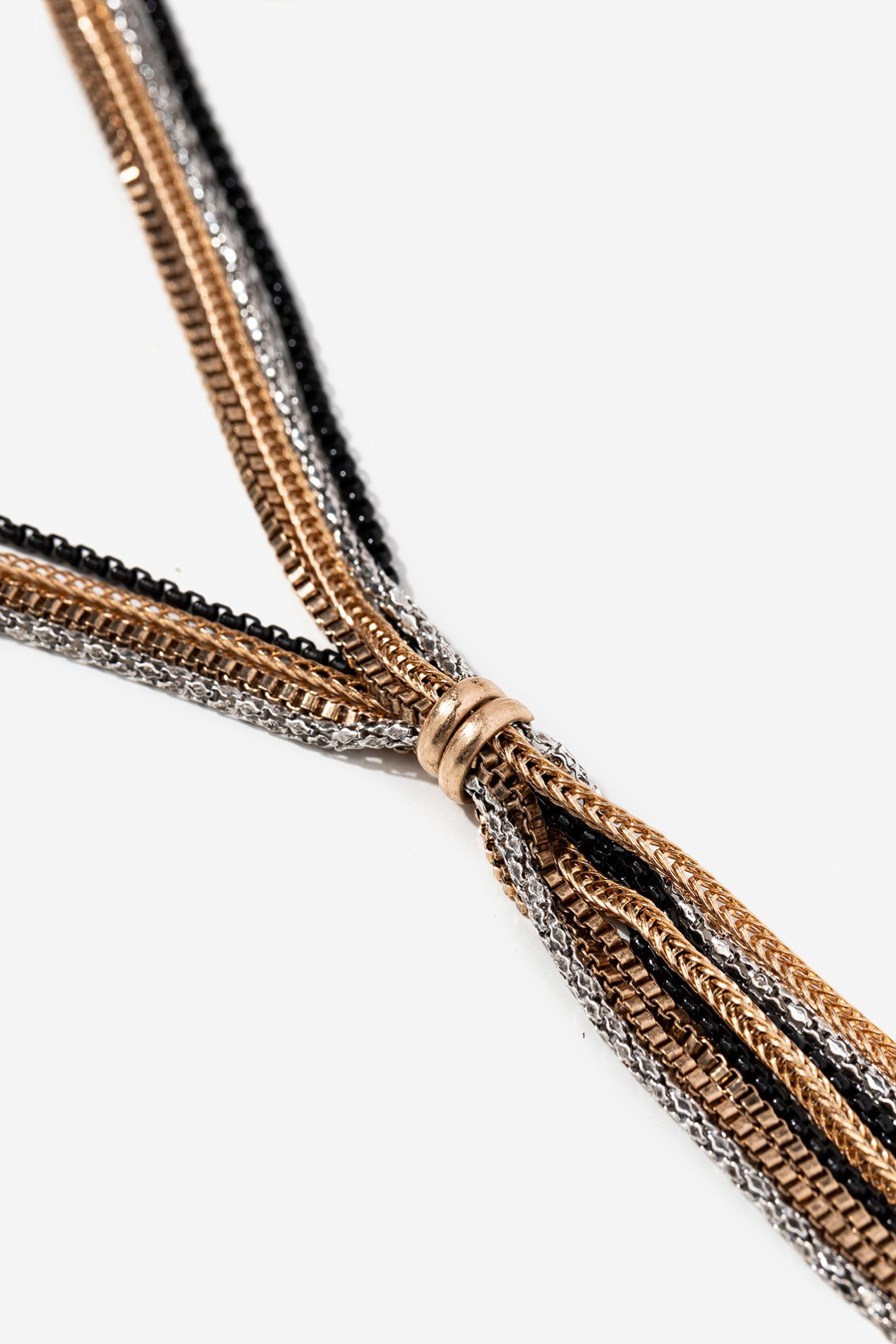 Colar Longo com Franjas Trciolor