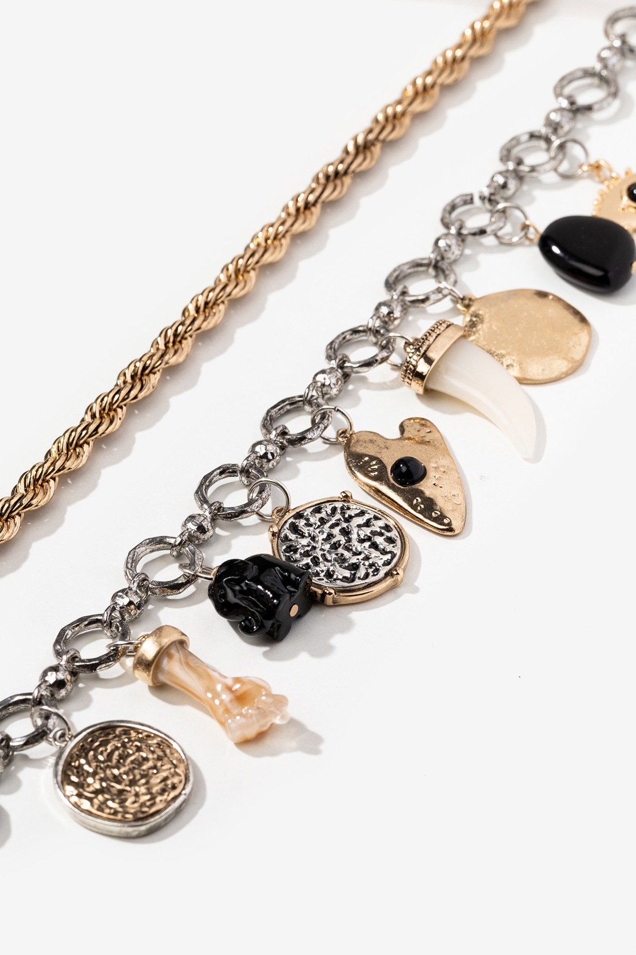 Two-tone Necklace with Pendants