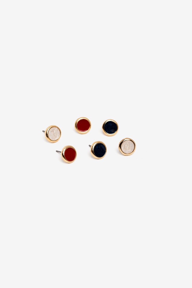 Pack de pendientes esmaltados tricolor