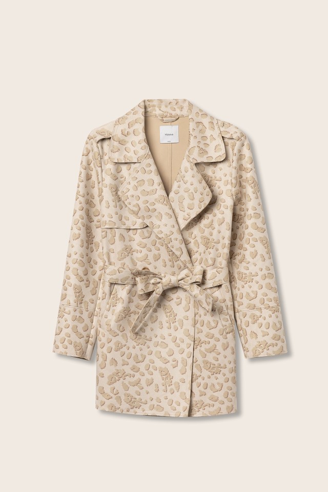 Printed Suede Effect Trench Coat Printed Suede Effect Trench Coat