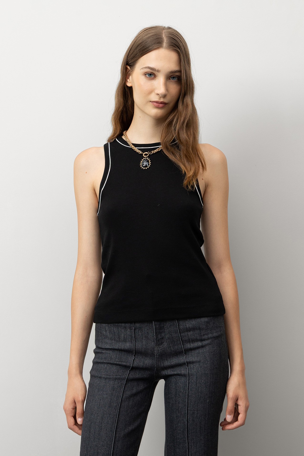Contrast Halter Top