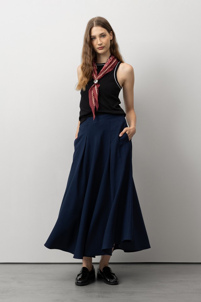Dark Blue Casual Skirt