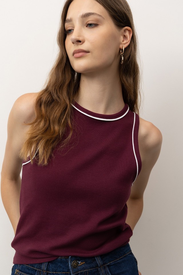 Top Halter com Contraste