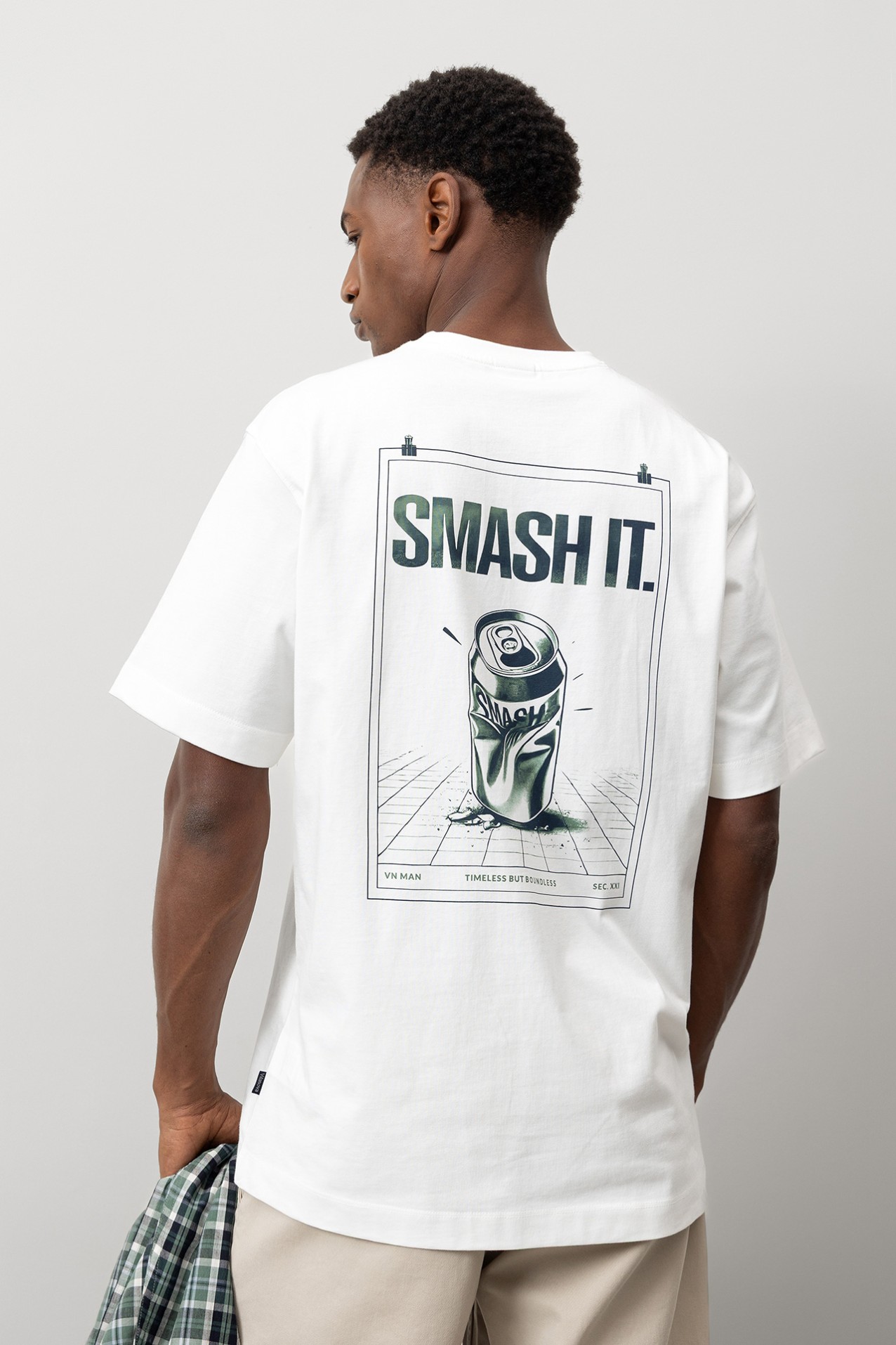 T-shirt Relaxed com Costas Estampadas