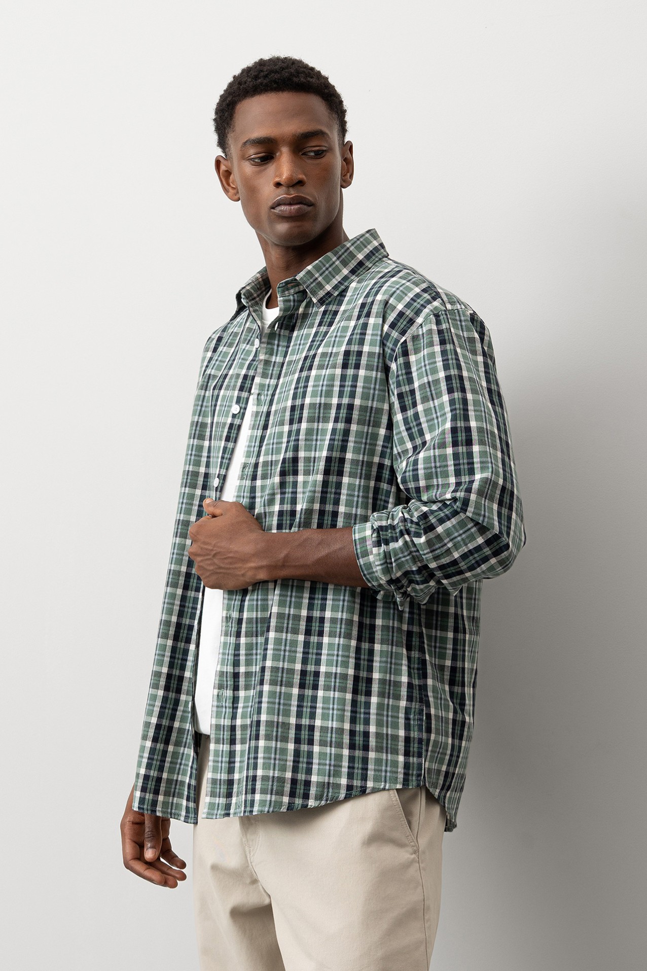 Relaxed Shirt with Plaid Print