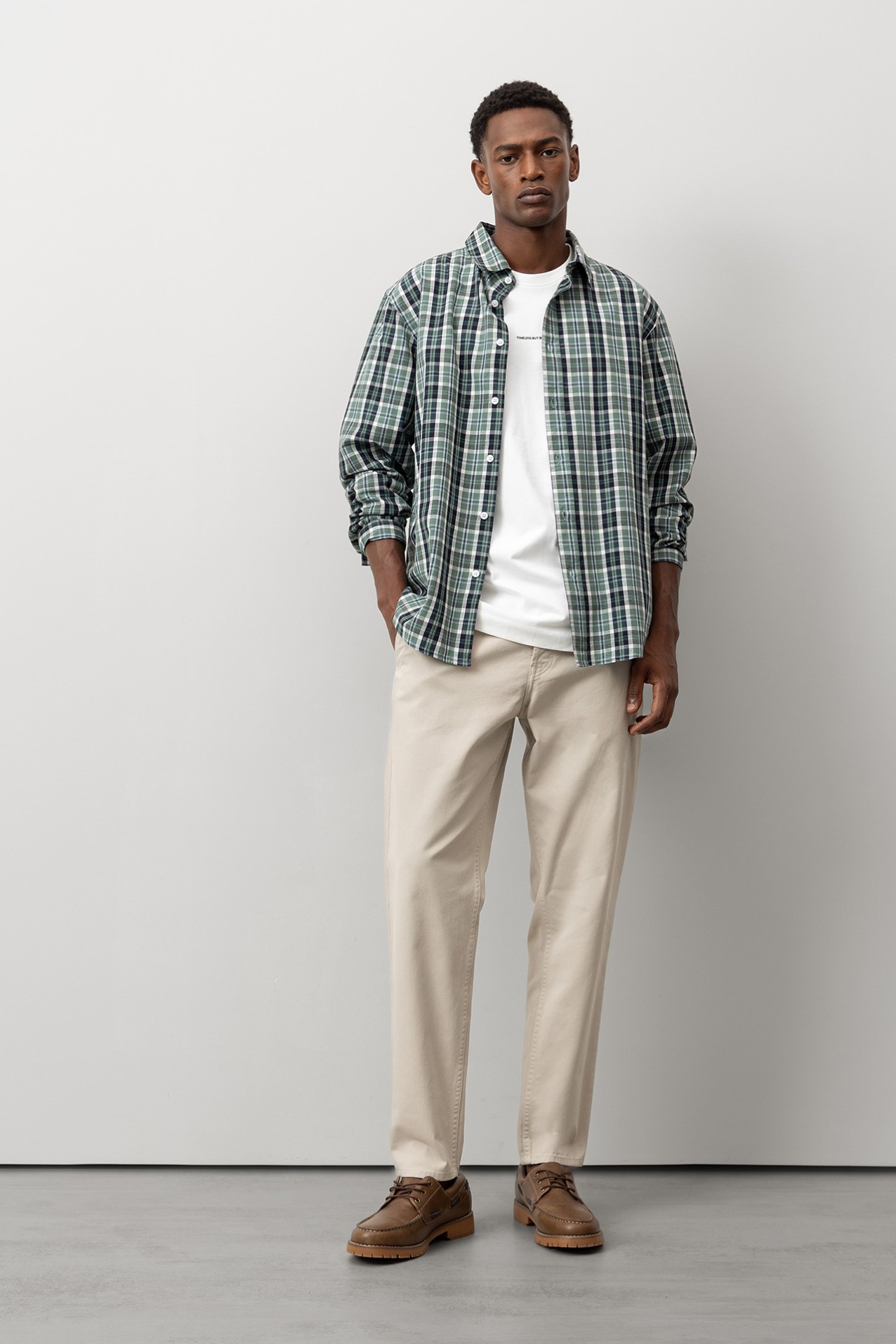 Relaxed Shirt with Plaid Print