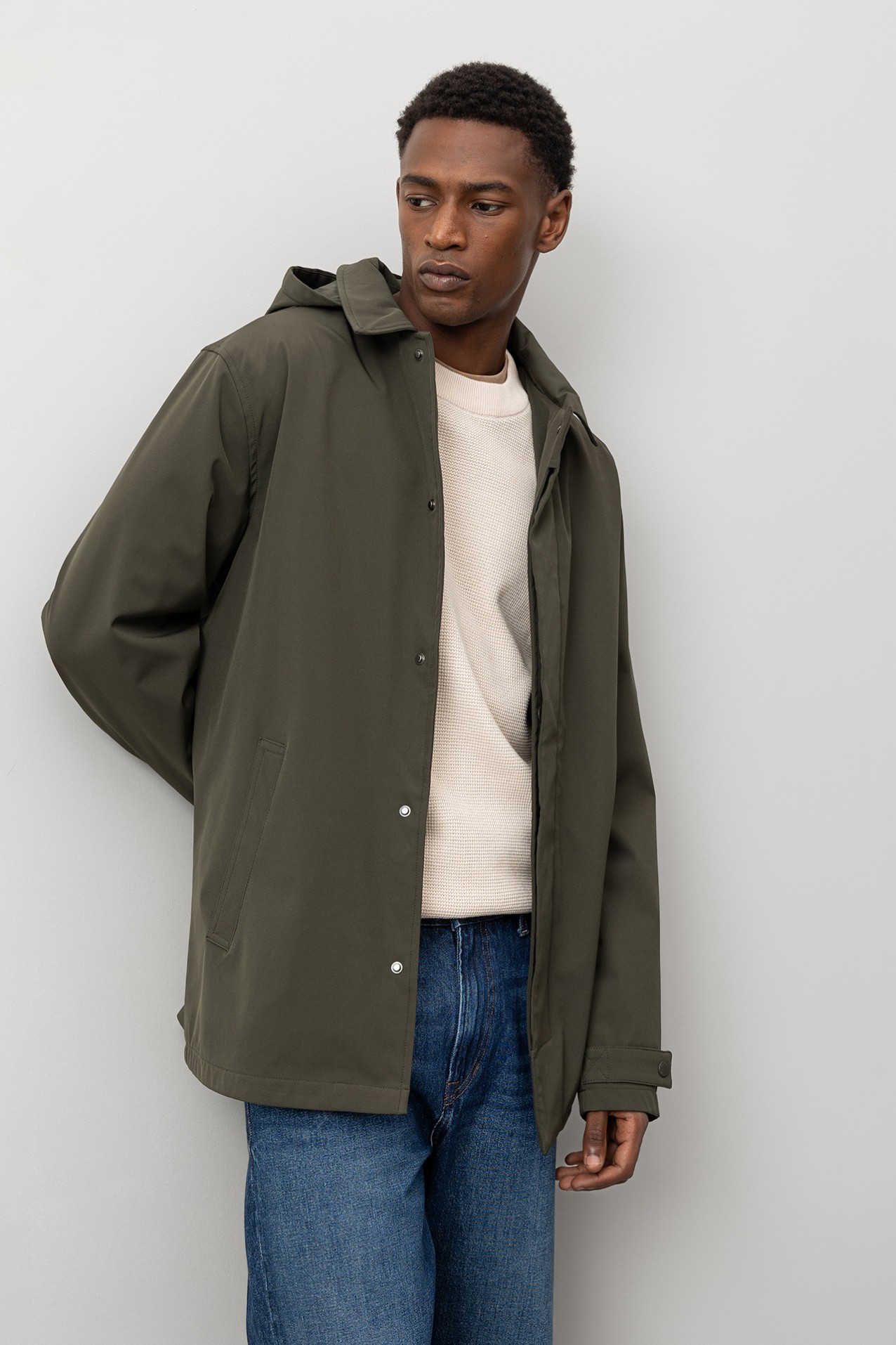 Casaco Comprido com Capuz Removvel