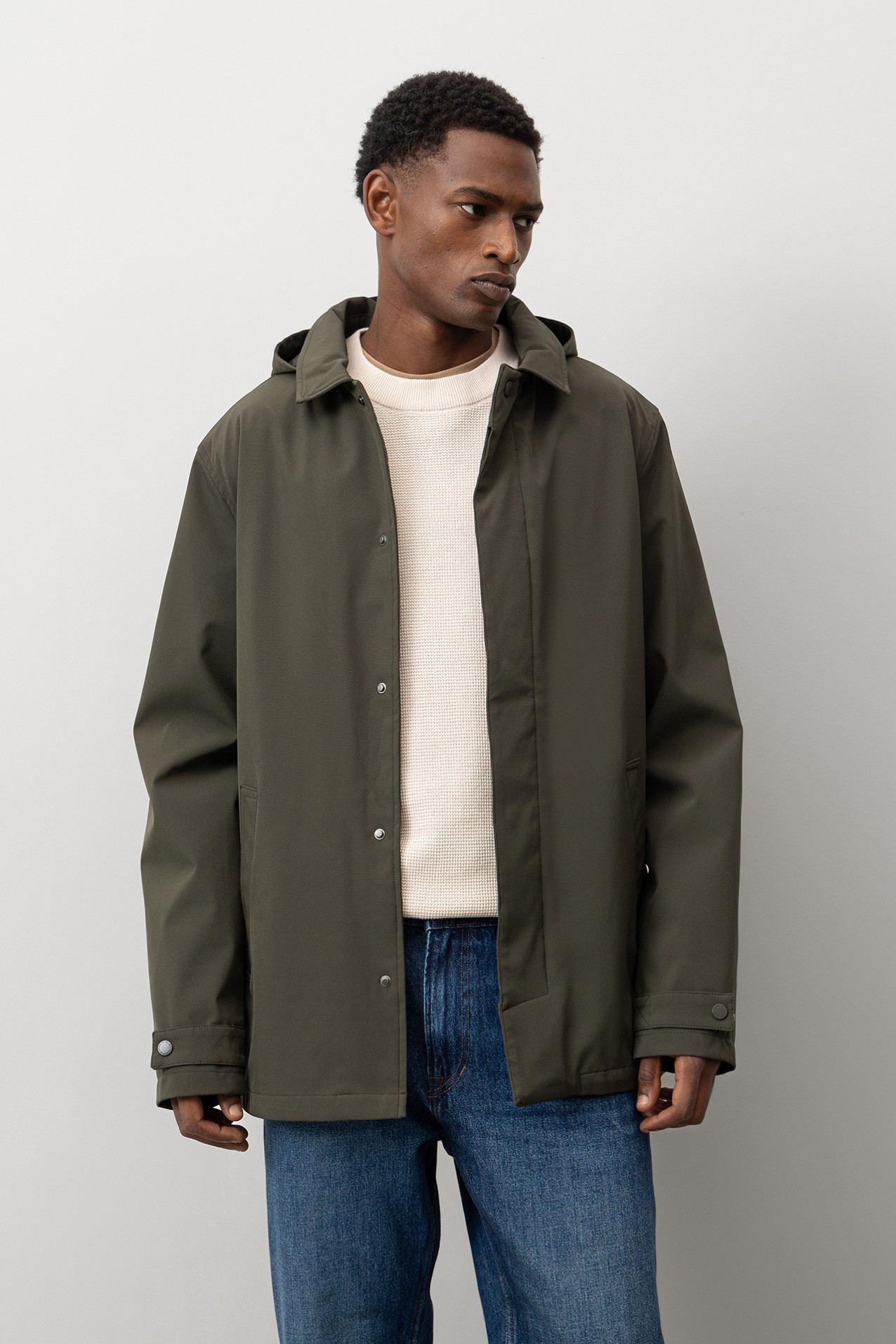 Casaco Comprido com Capuz Removvel