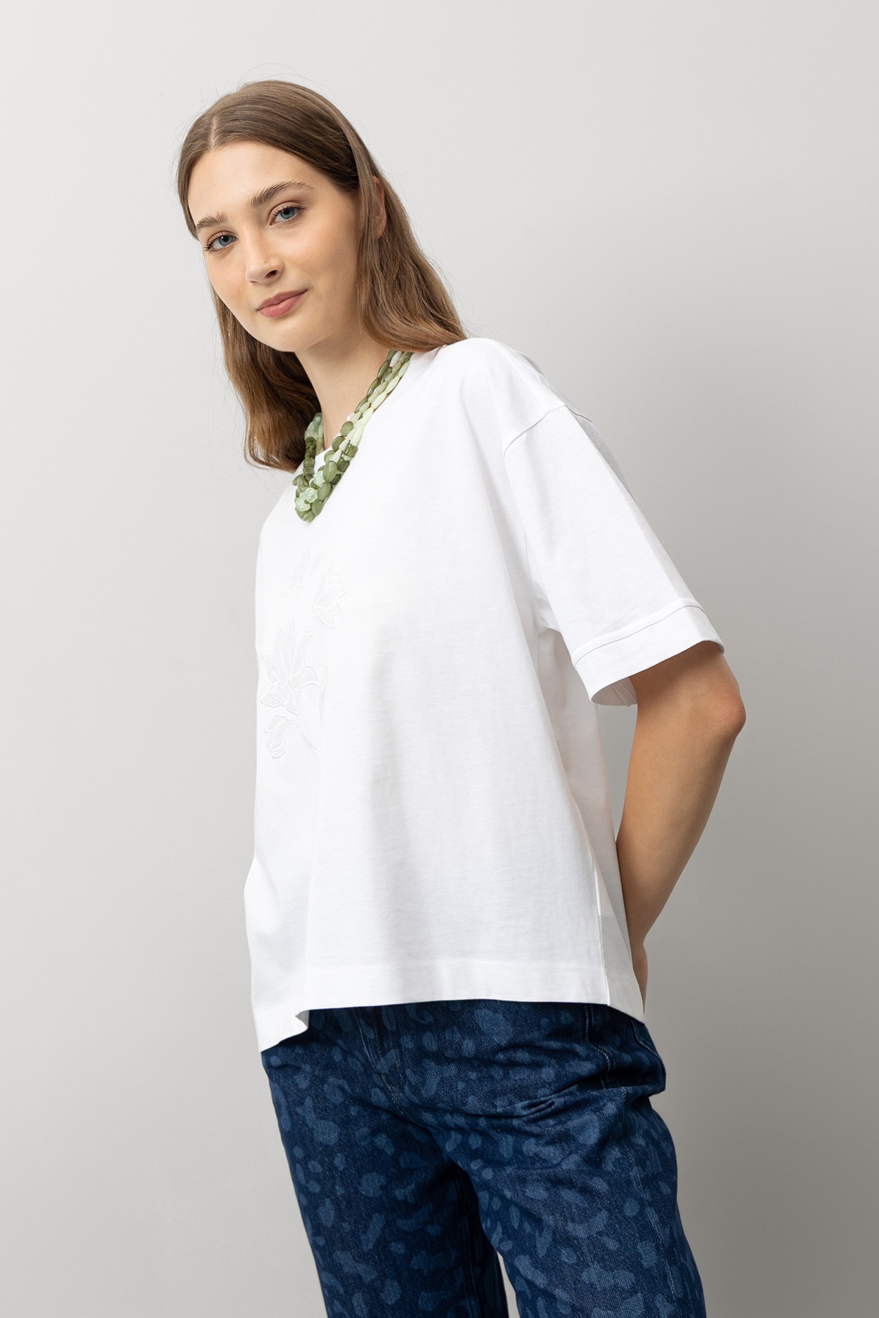 T-shirt Oversized Bordado Floral