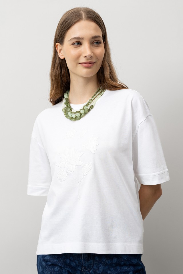 T-shirt Oversized Bordado Floral