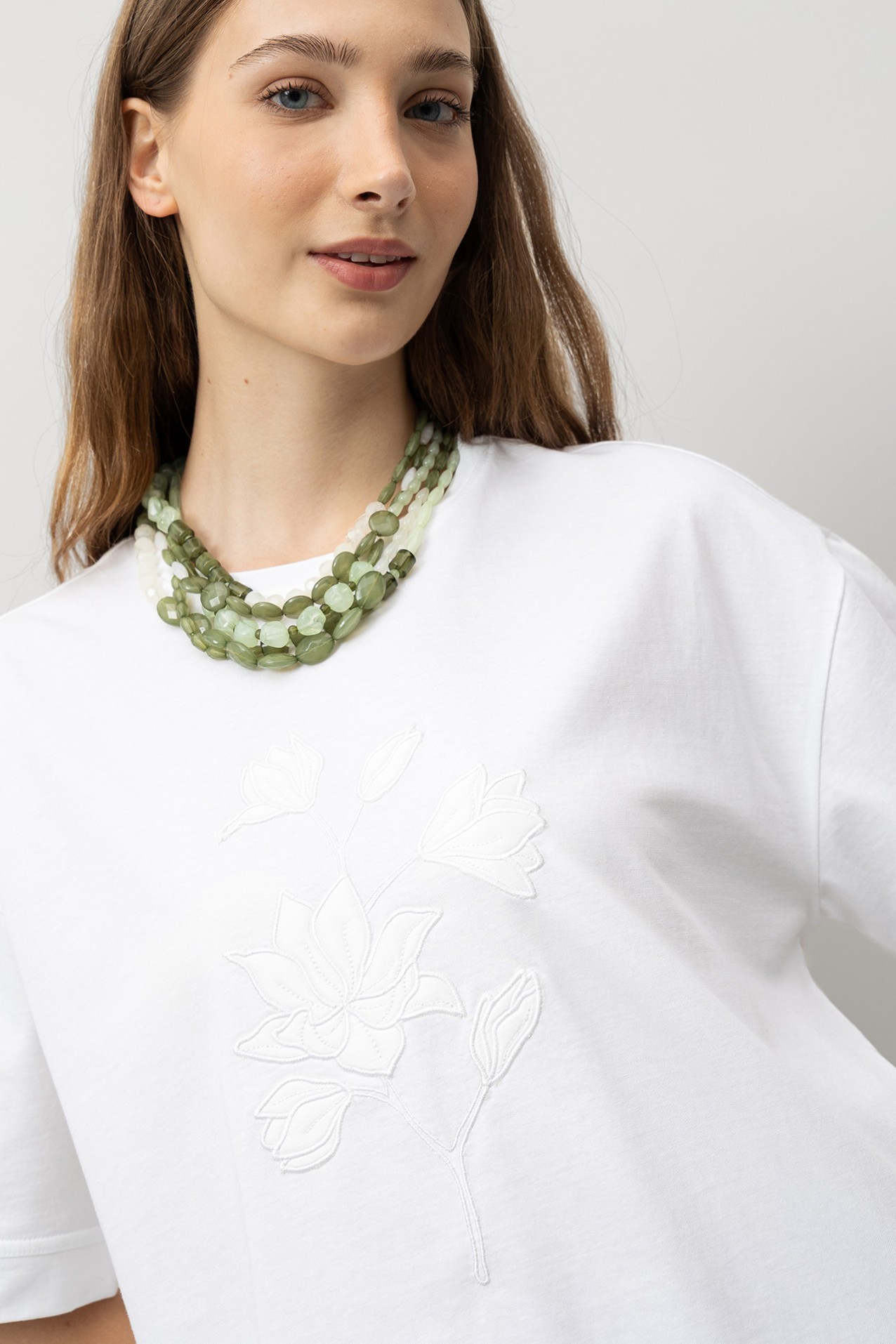 T-shirt Oversized Bordado Floral