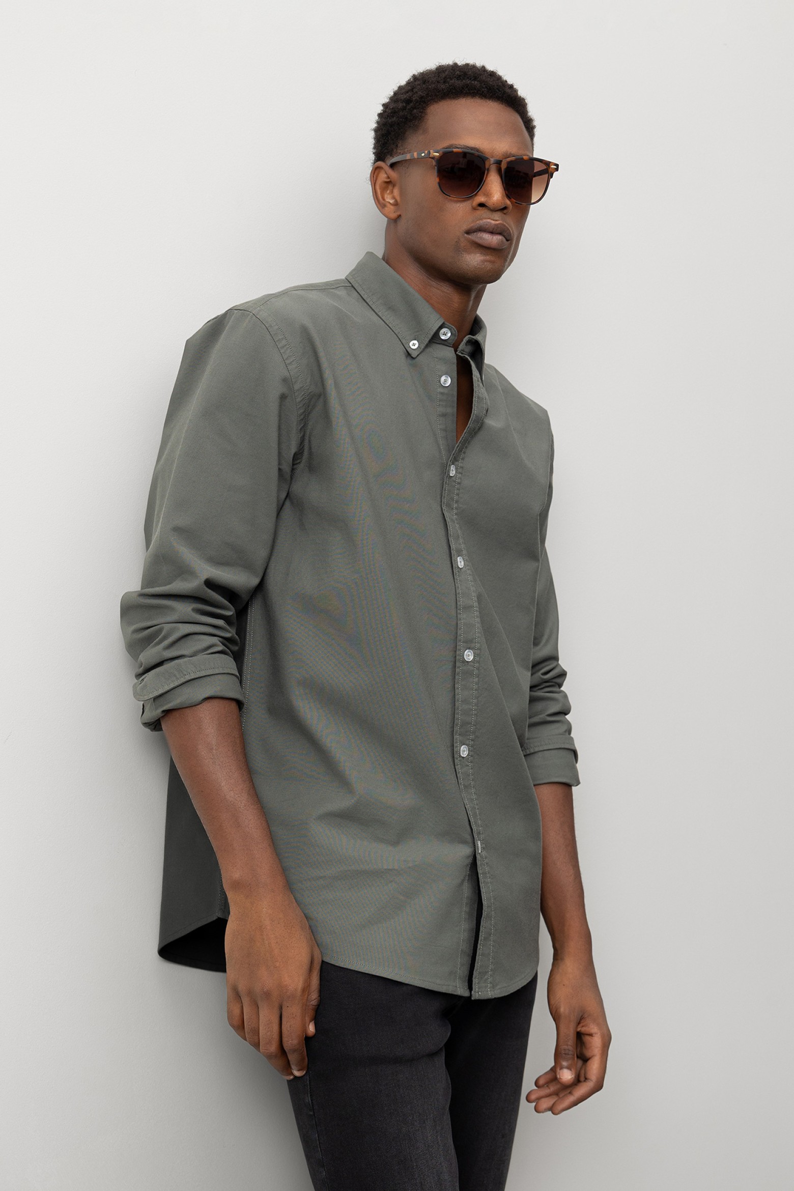 Camisa de Algodn Lisa