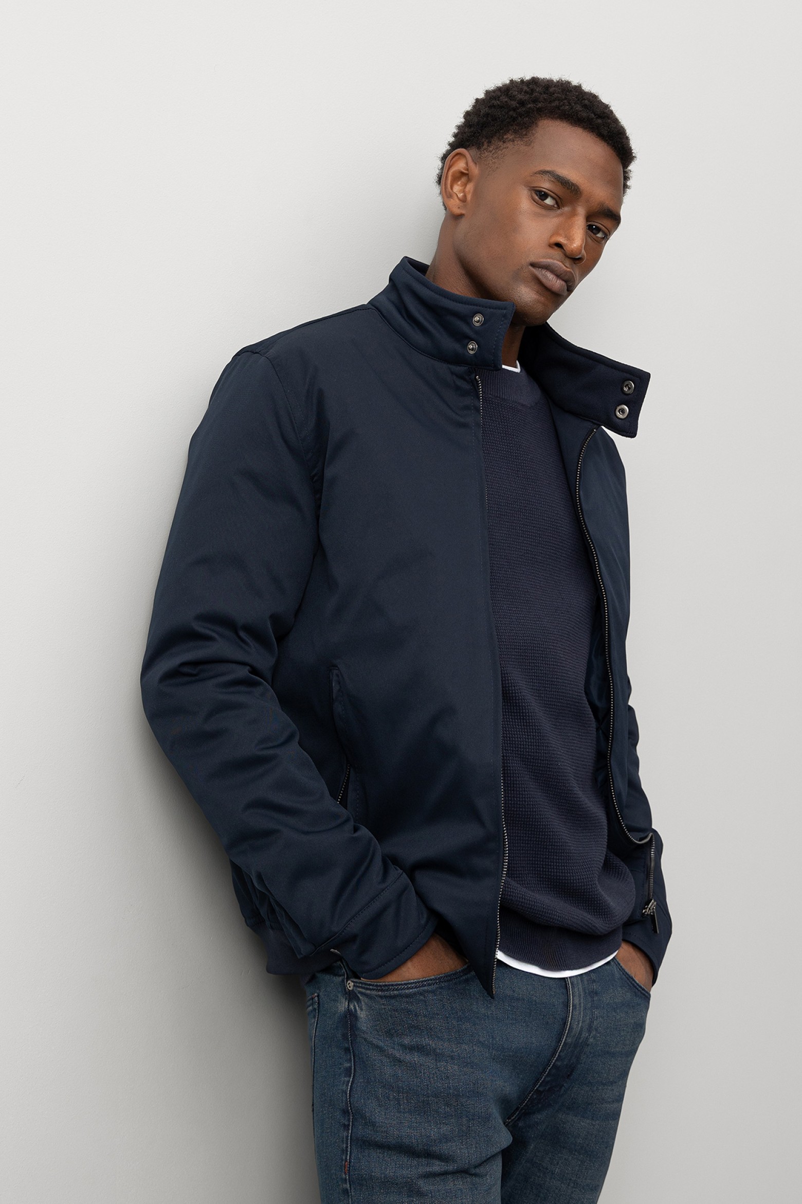 Chaqueta Acolchada con Cuello Alto