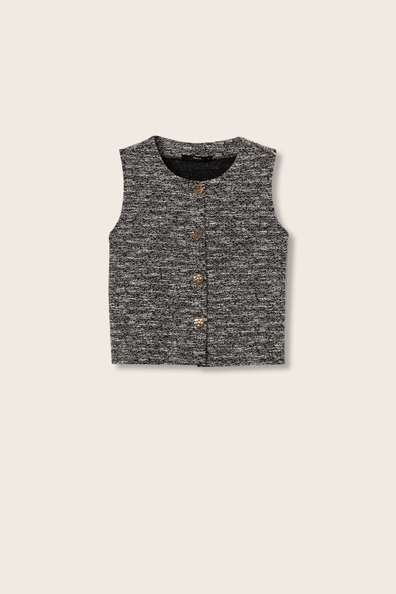 Textured Bicolour Knit Vest