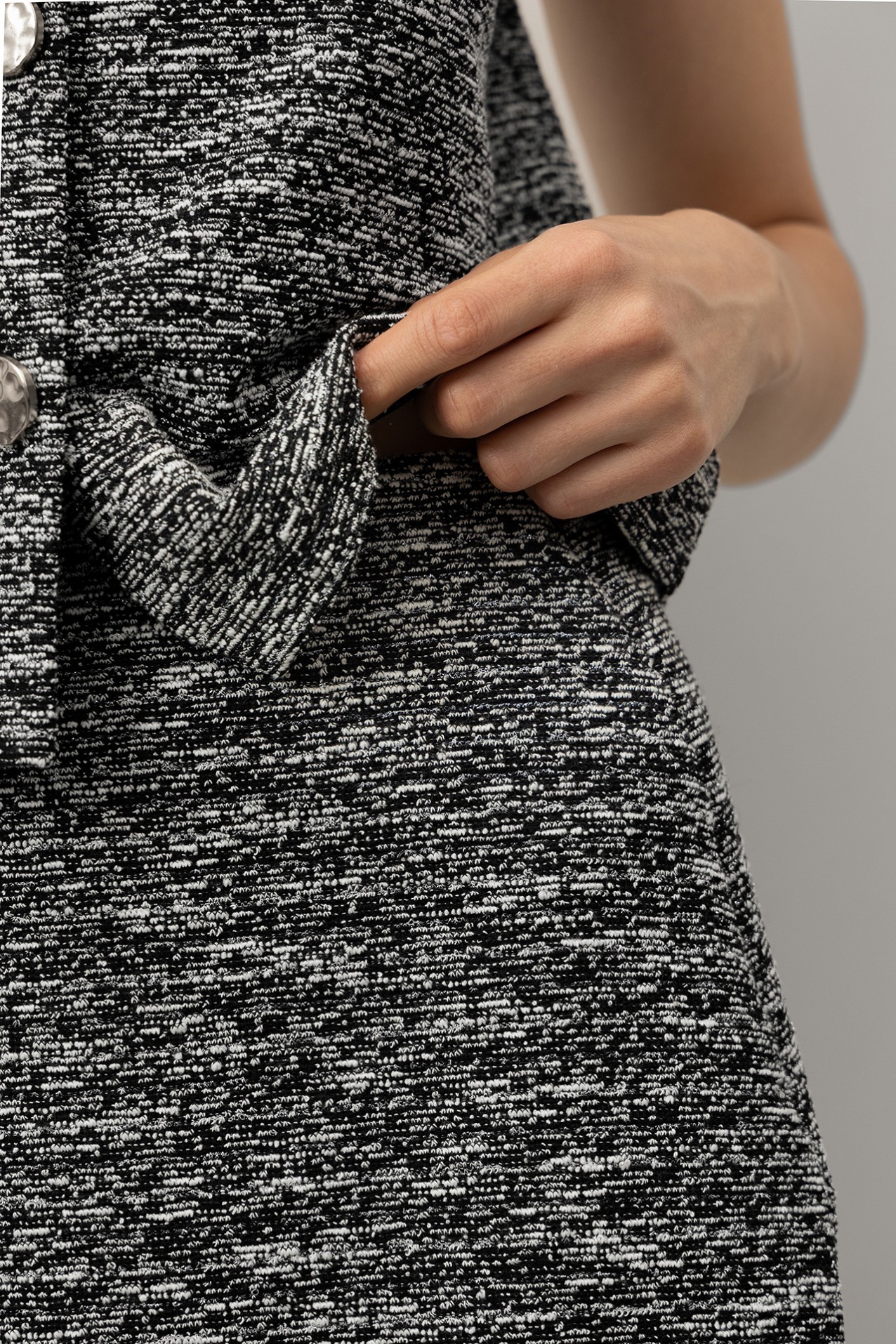 Textured Bicolour Knit Skort