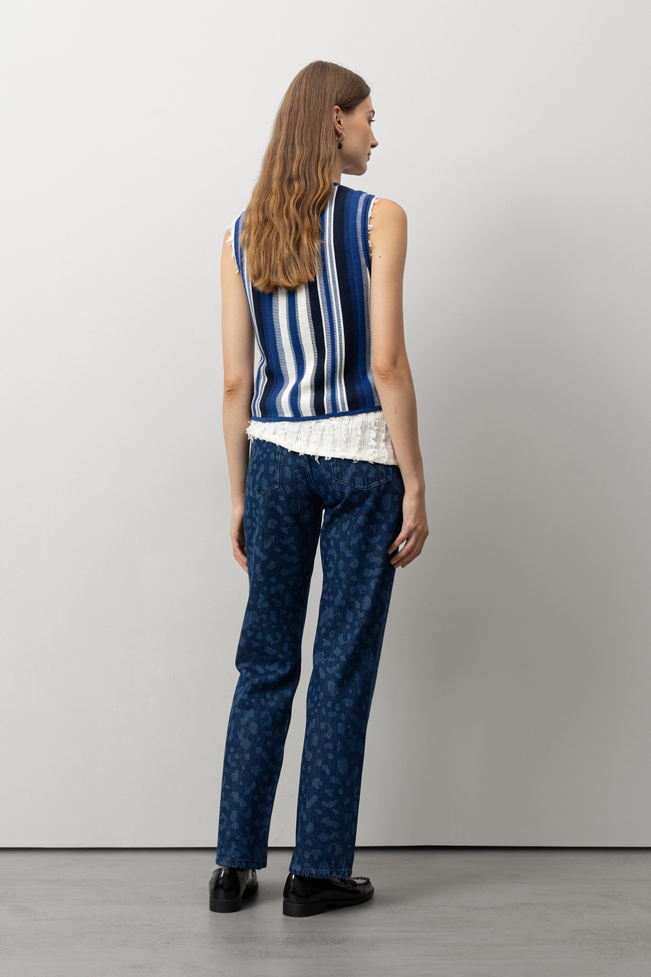 Leopard Print Straight Jeans