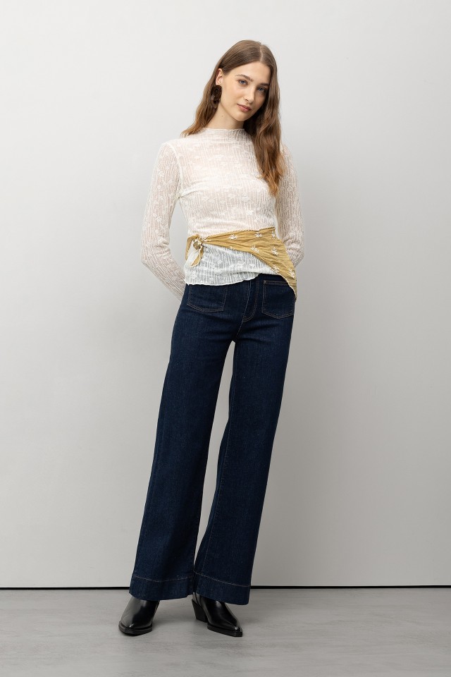 Dark Blue Wide Jeans