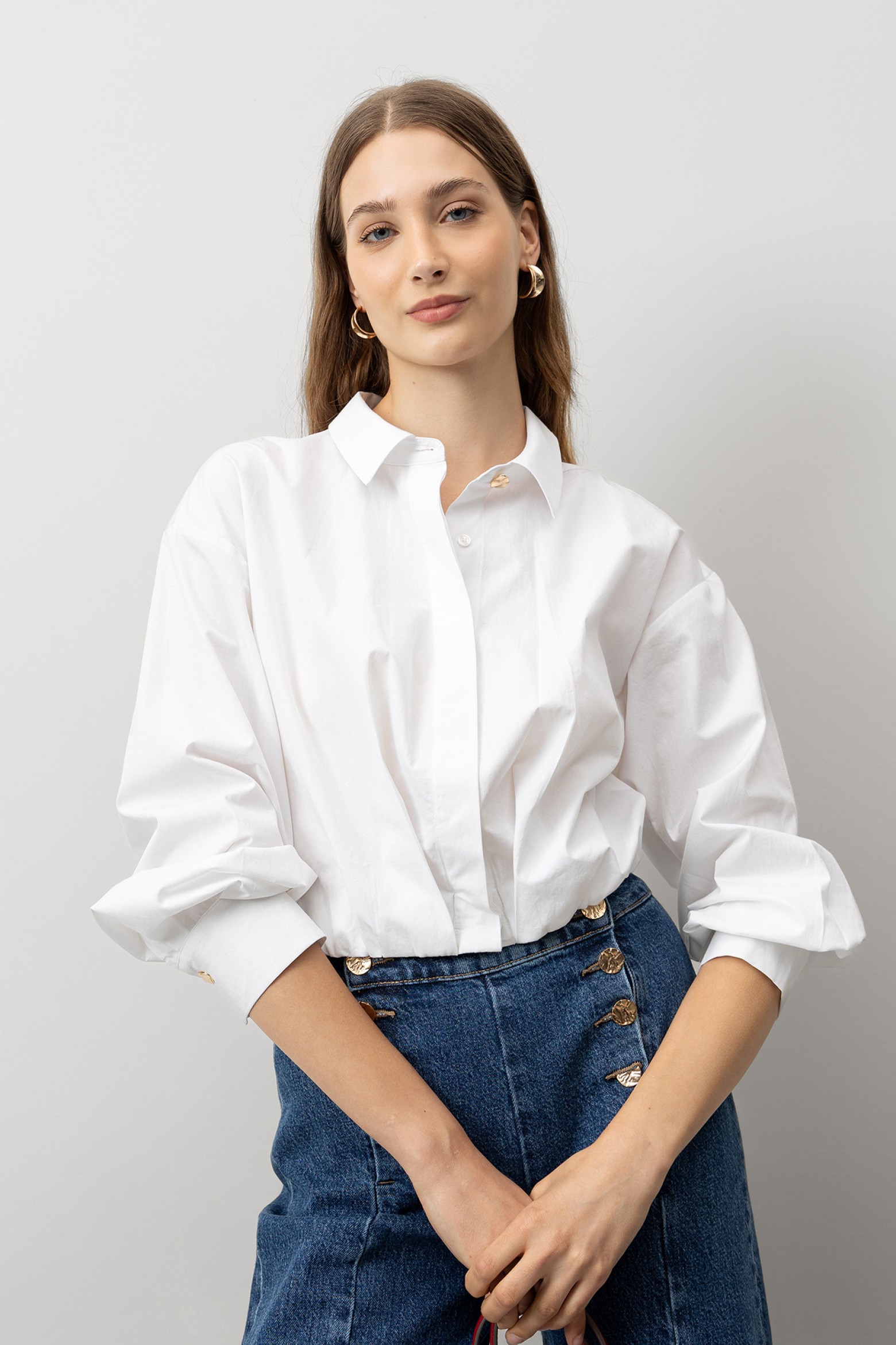 Camisa Relaxed com Bainha Elstica