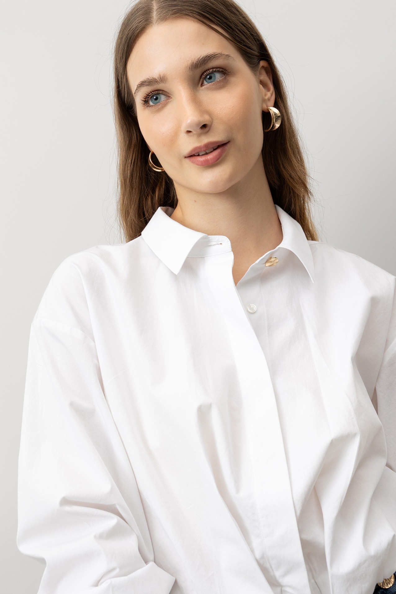 Relaxed Shirt with Elastic Hem