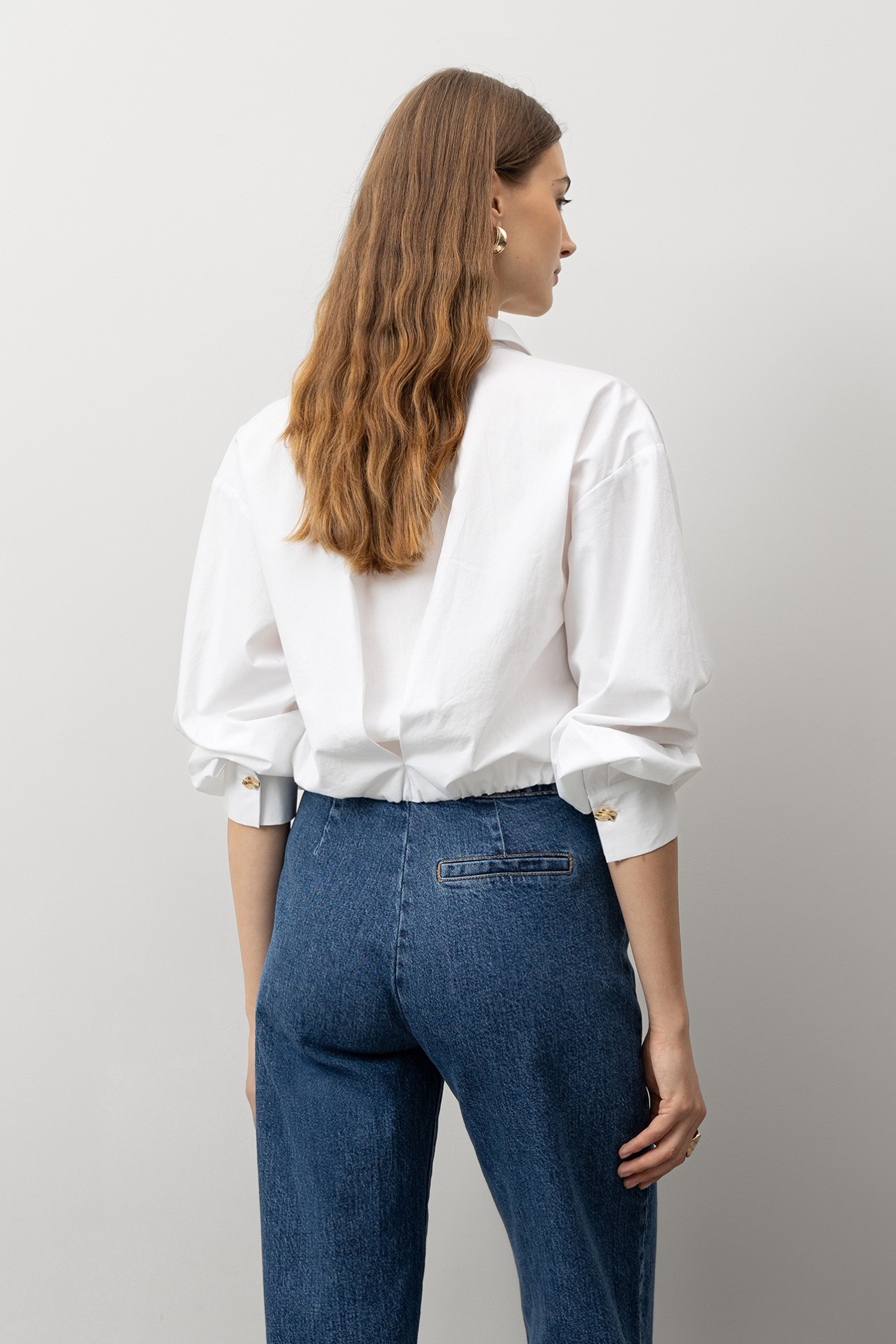 Relaxed Shirt with Elastic Hem