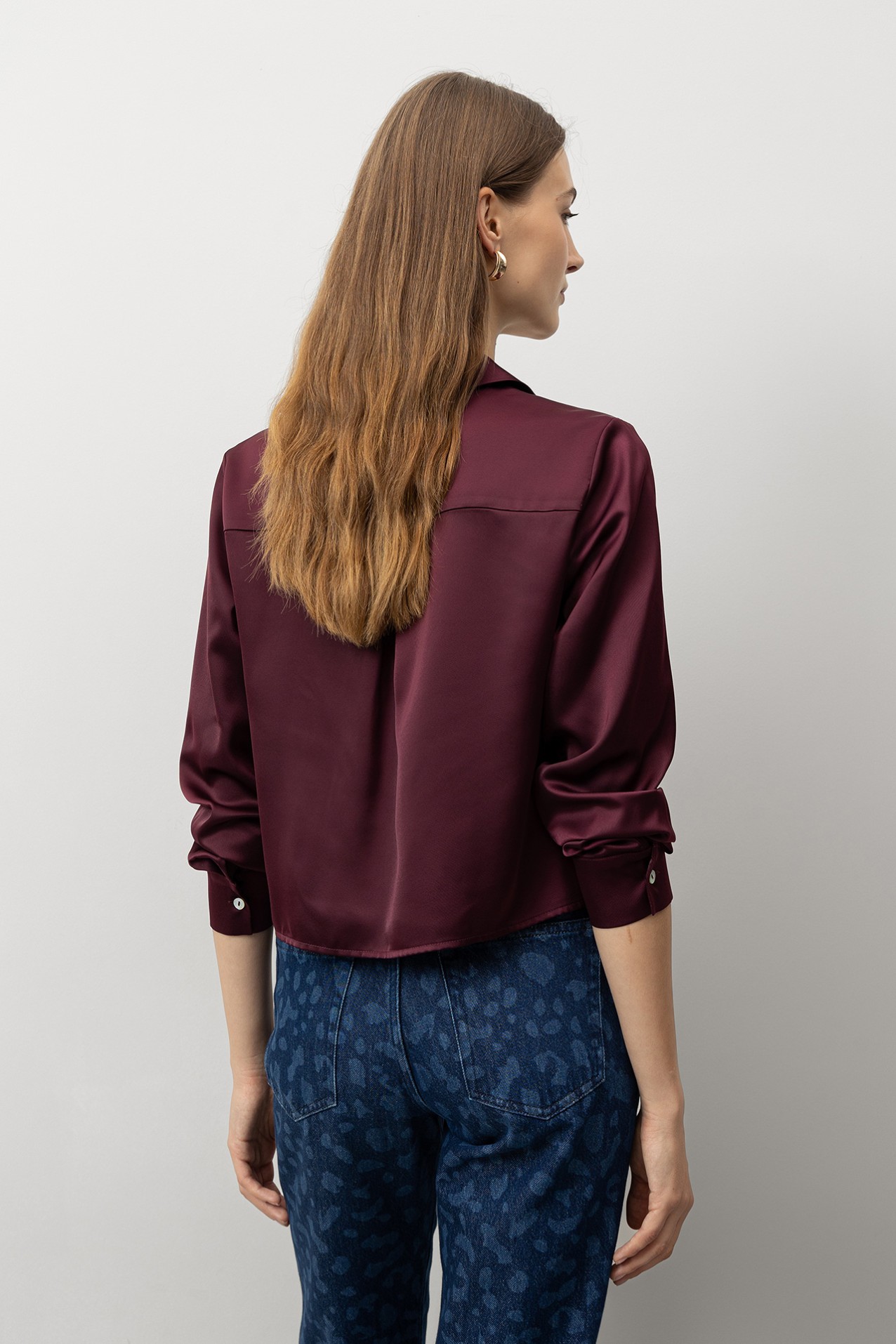 Satin Cropped Shirt