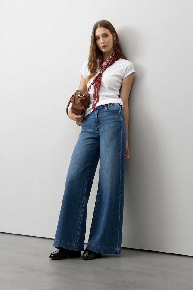 Wide-Leg Palazzo Jeans