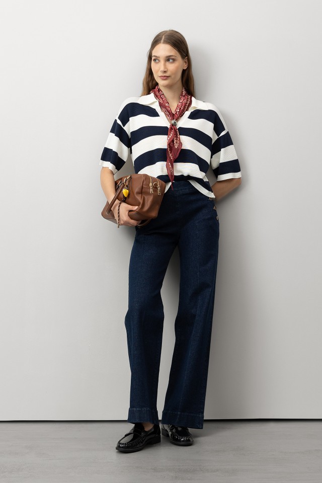 Wide Leg Jeans with Double Fly