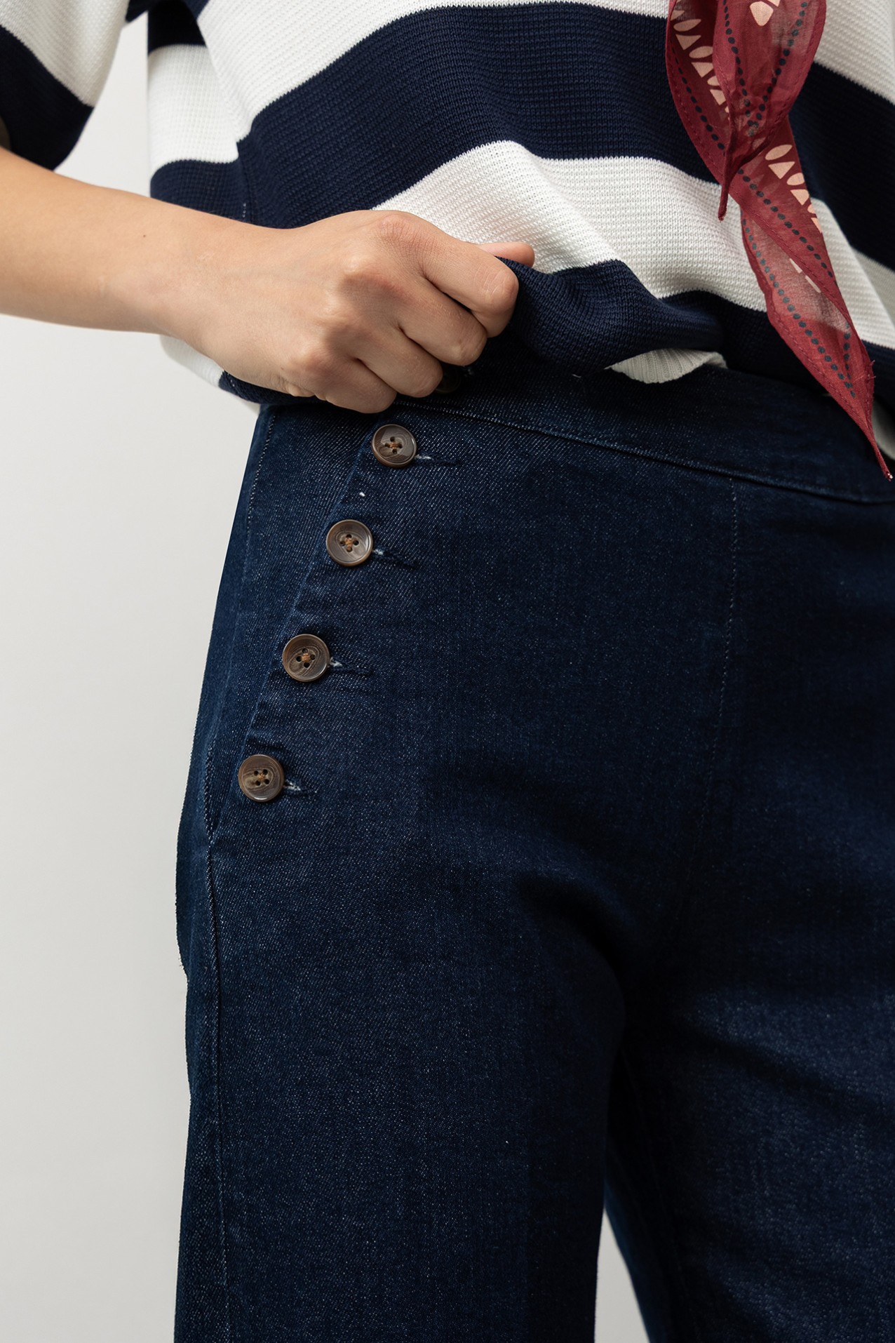 Wide Leg Jeans with Double Fly