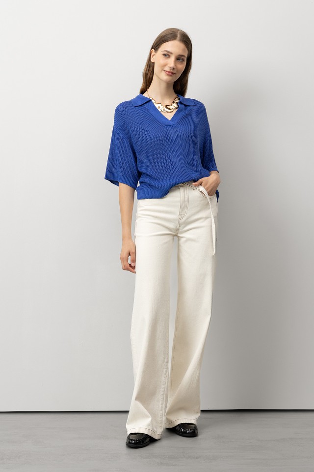 Wide Leg Jeans with Belt