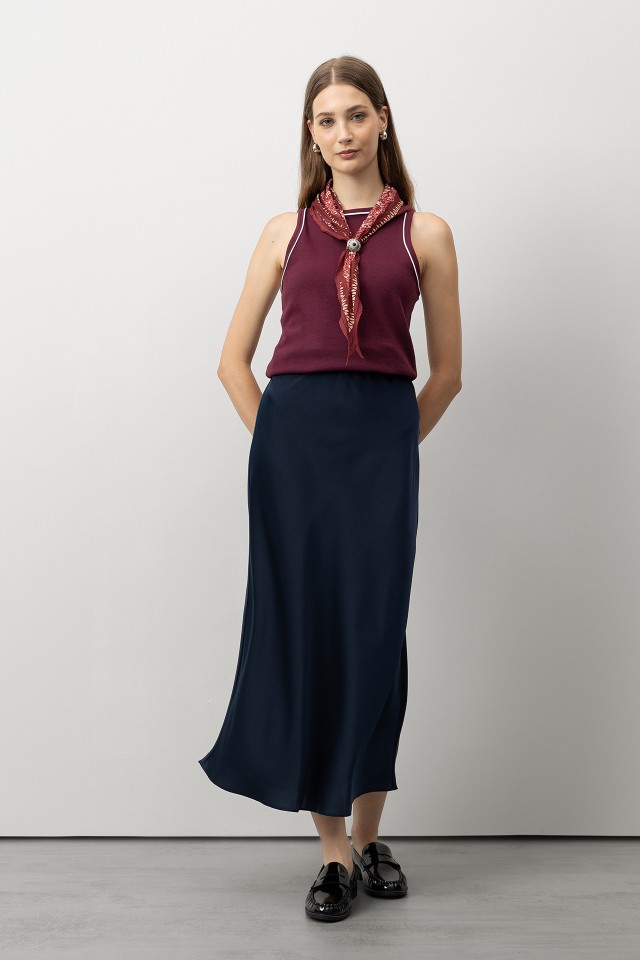 Satin Midi Skirt