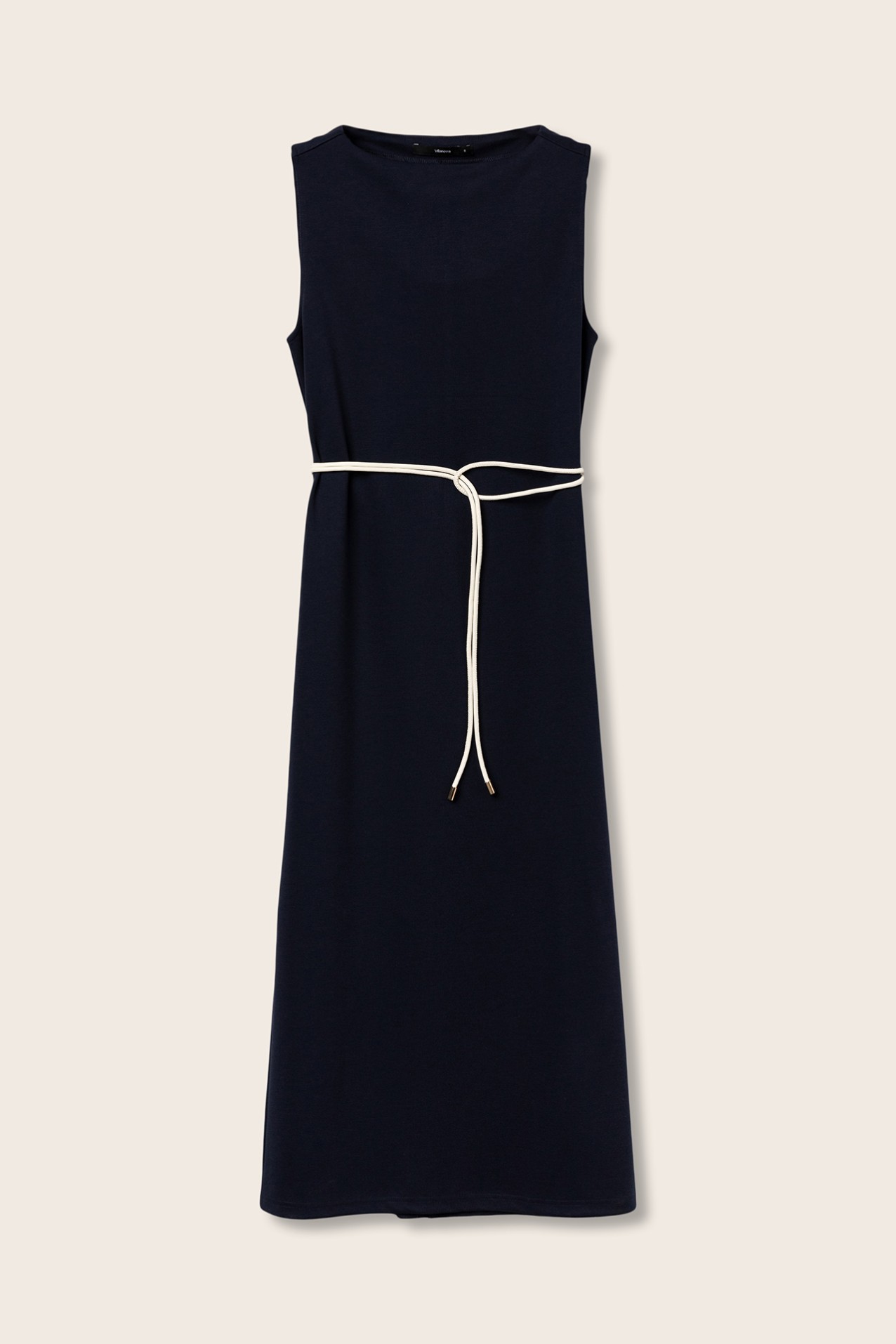 Midi Dress with Drawstring Belt