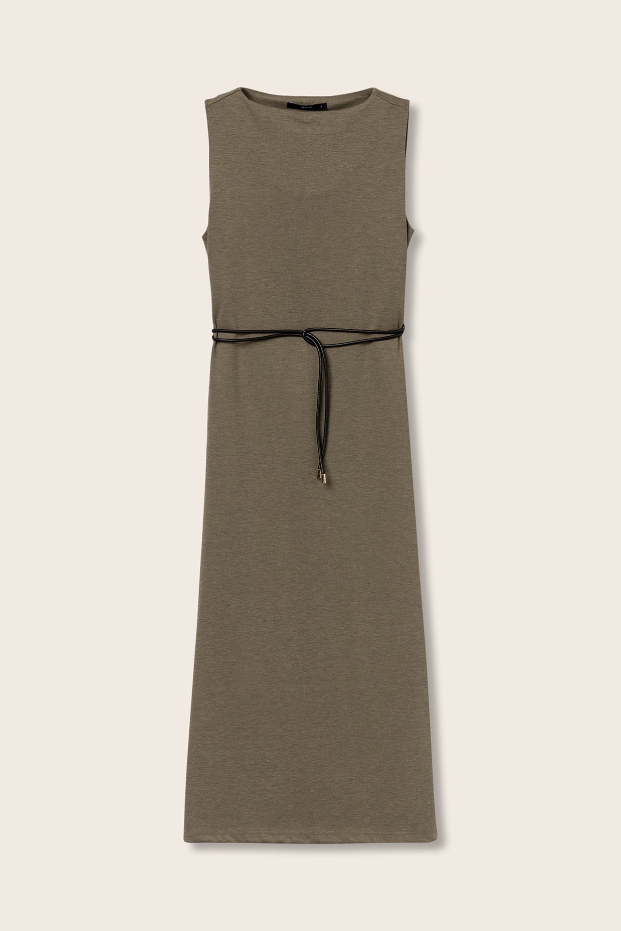 Midi Dress with Drawstring Belt