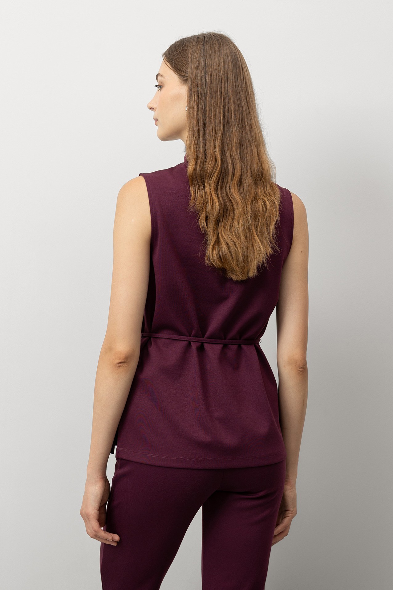 High Neck Top with Belt