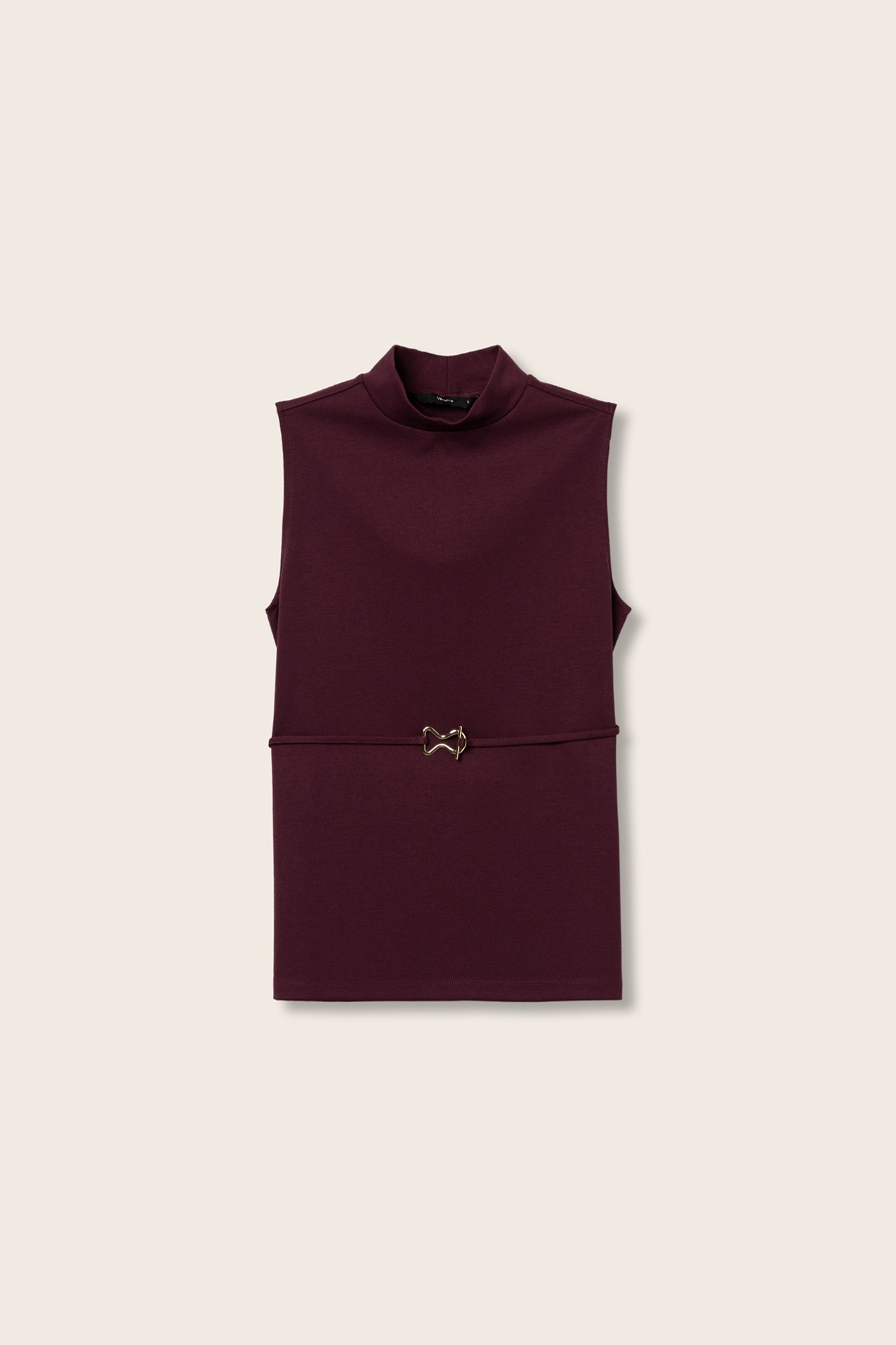 High Neck Top with Belt