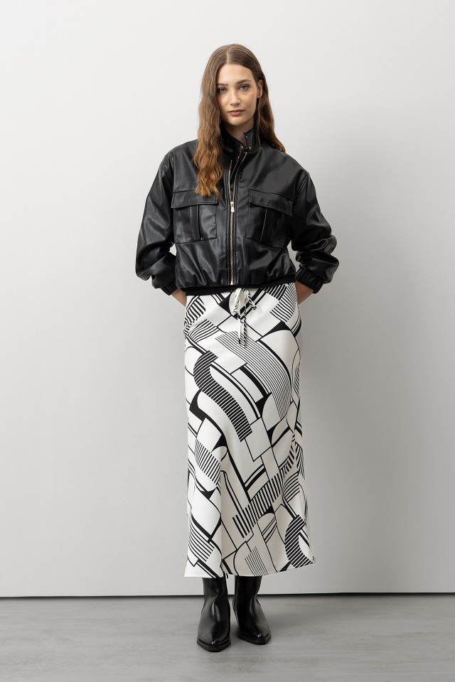 Printed Midi Skirt