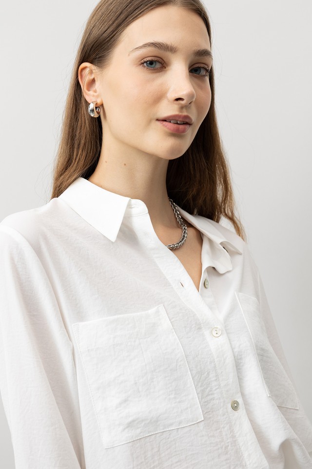 Camisa Texturizada con Bolsillos Camisa Texturizada con Bolsillos