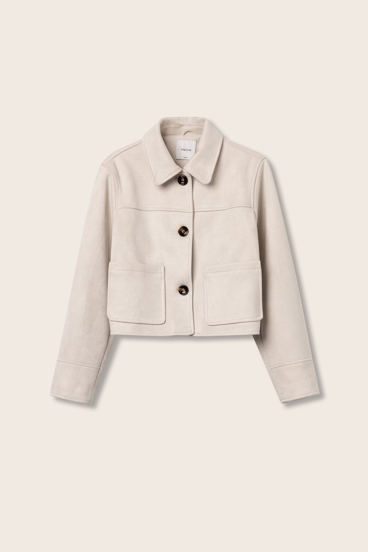 Short Suede-Effect Jacket