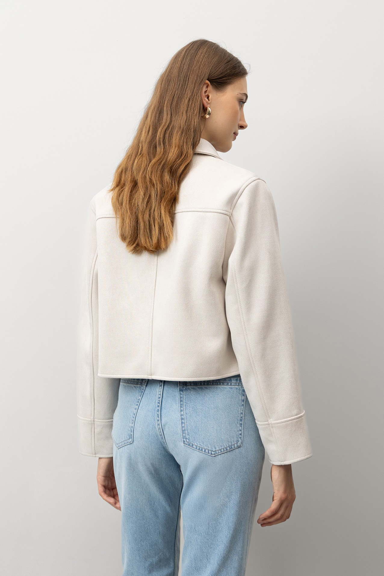 Short Suede-Effect Jacket