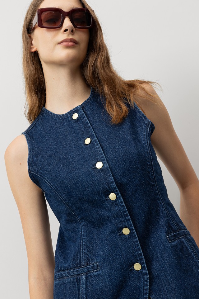 Sleeveless Denim Top