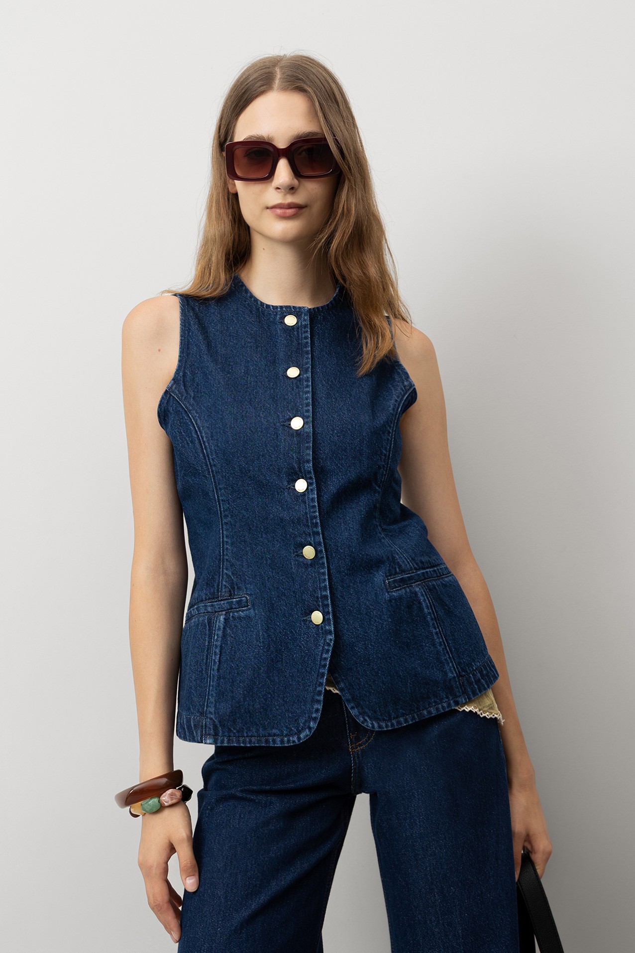 Sleeveless Denim Top