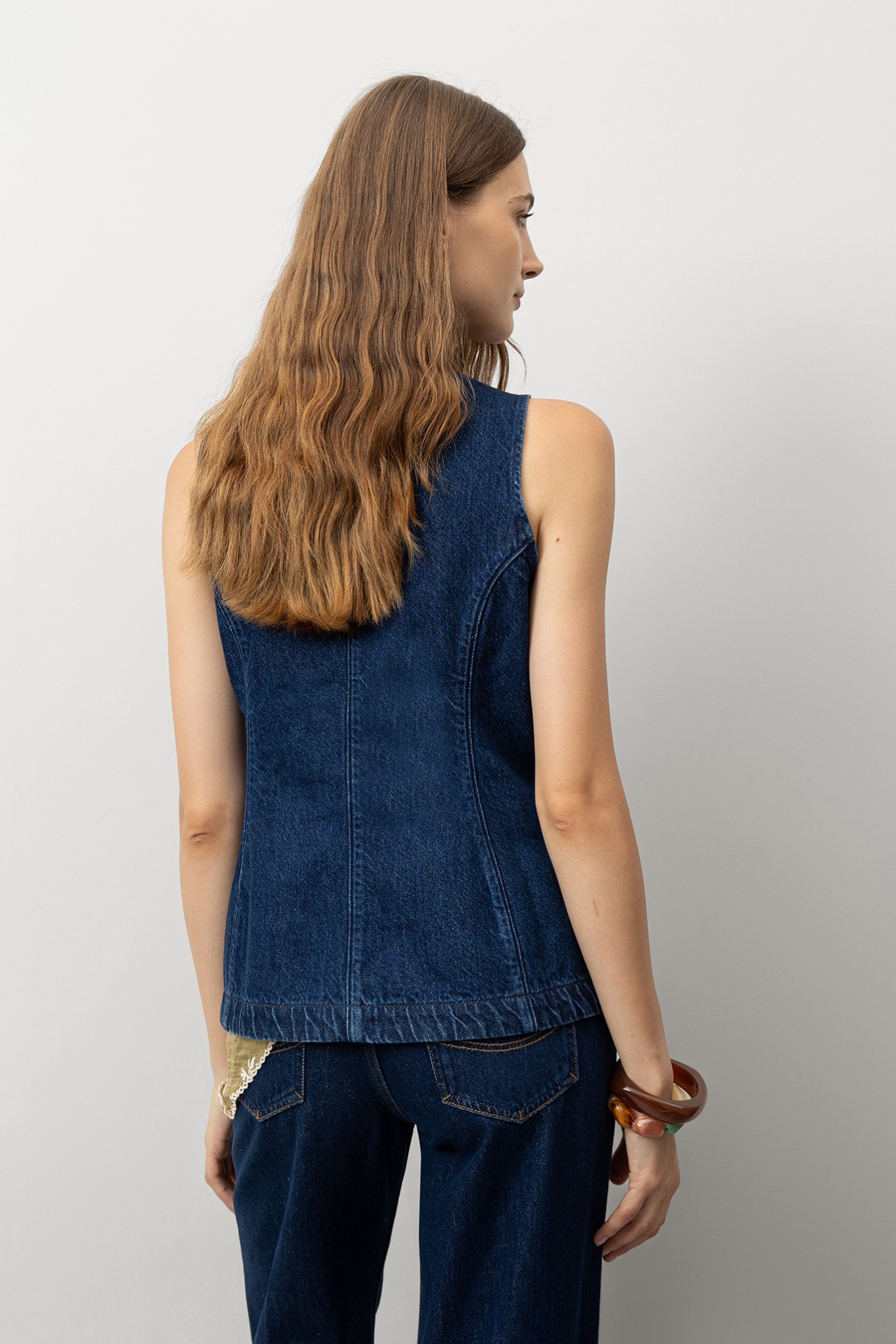 Sleeveless Denim Top