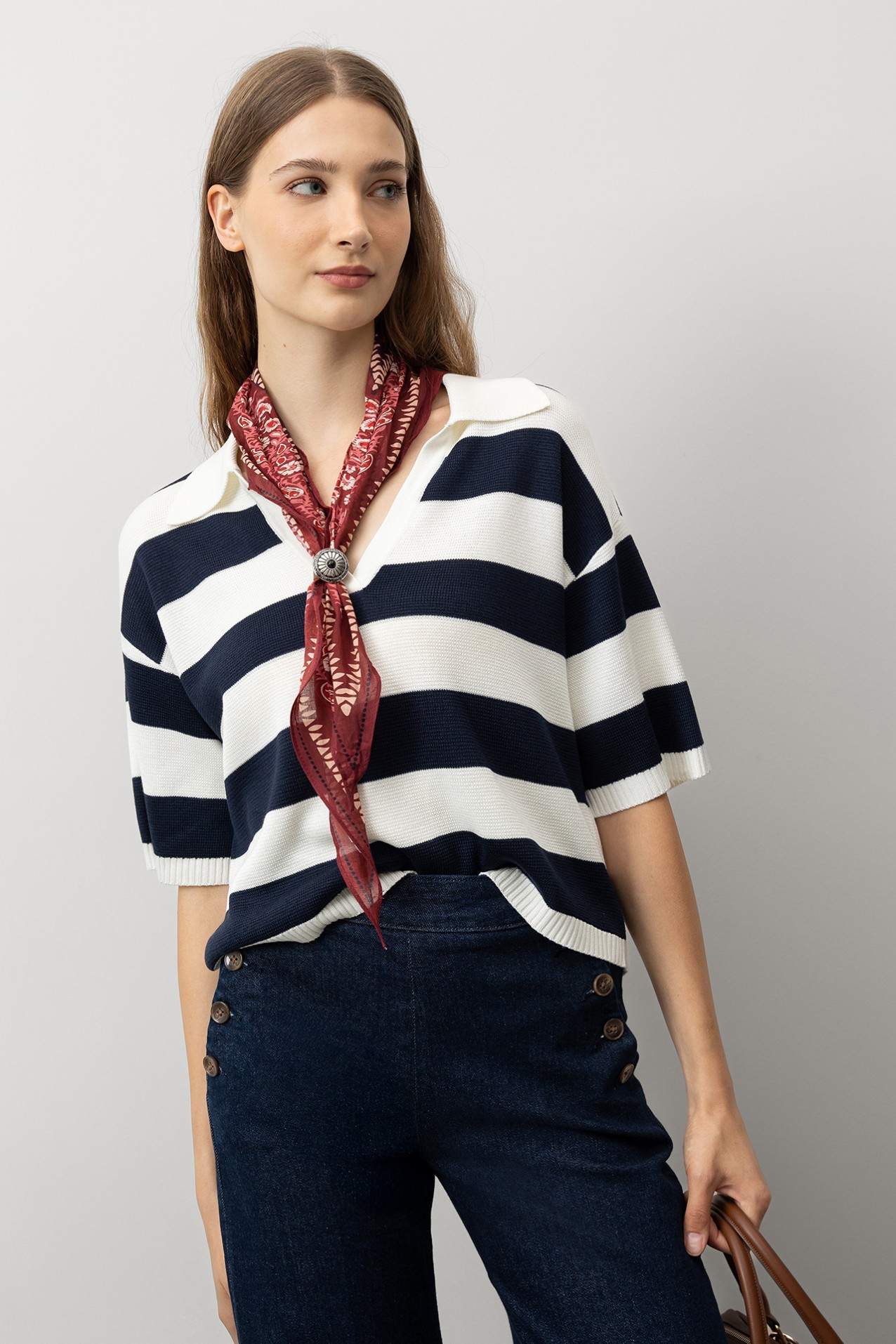 Polo Relaxed Fit s Riscas