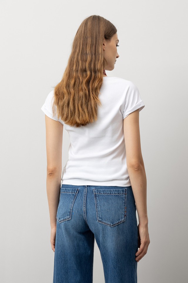 Camiseta Super Slim con Dobladillo Camiseta Super Slim con Dobladillo