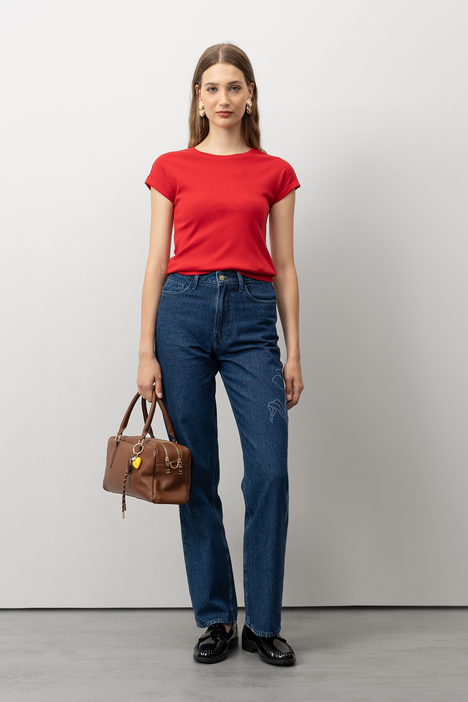 T-shirt Super Slim com Dobra