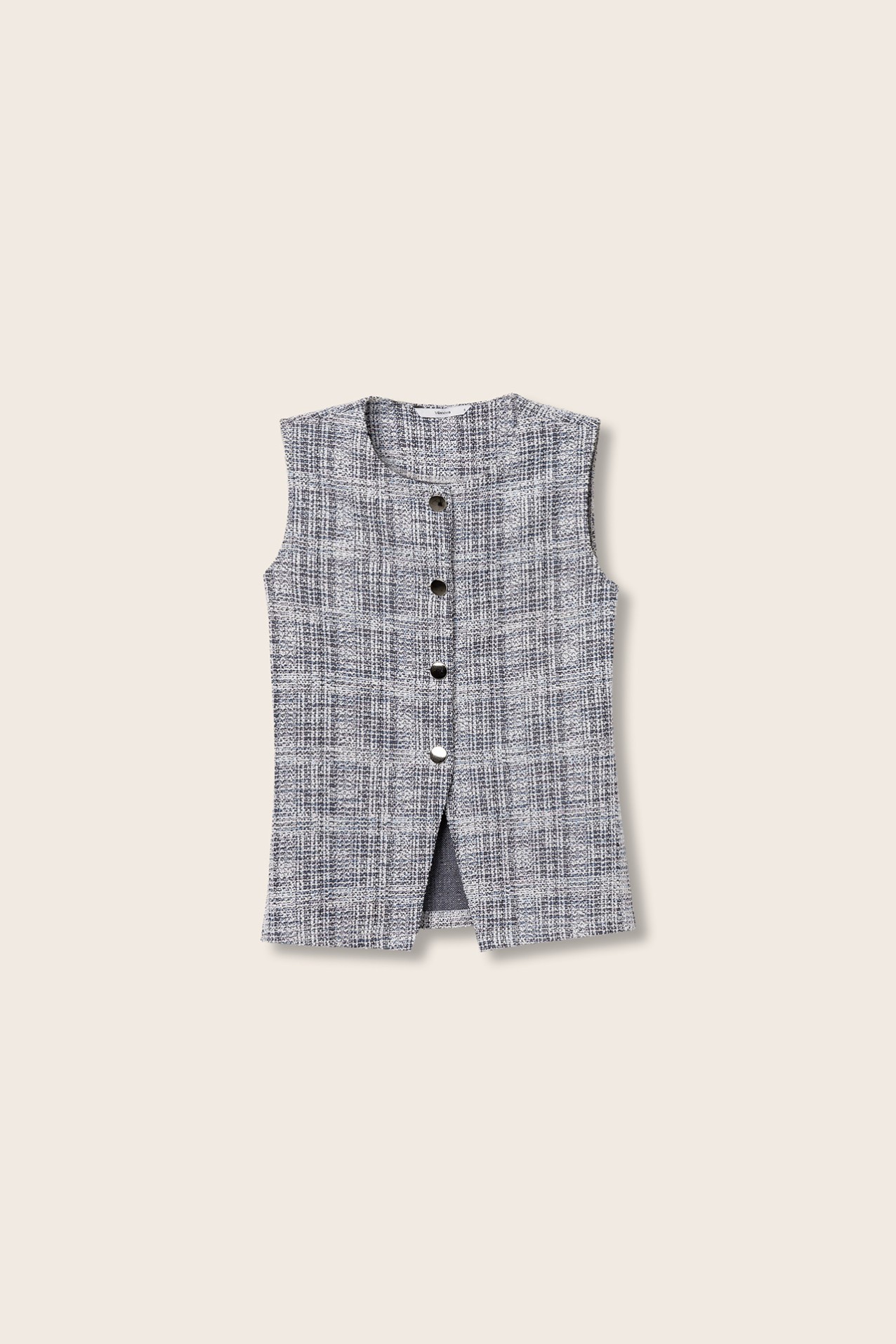 Top Colete Malha Tweed