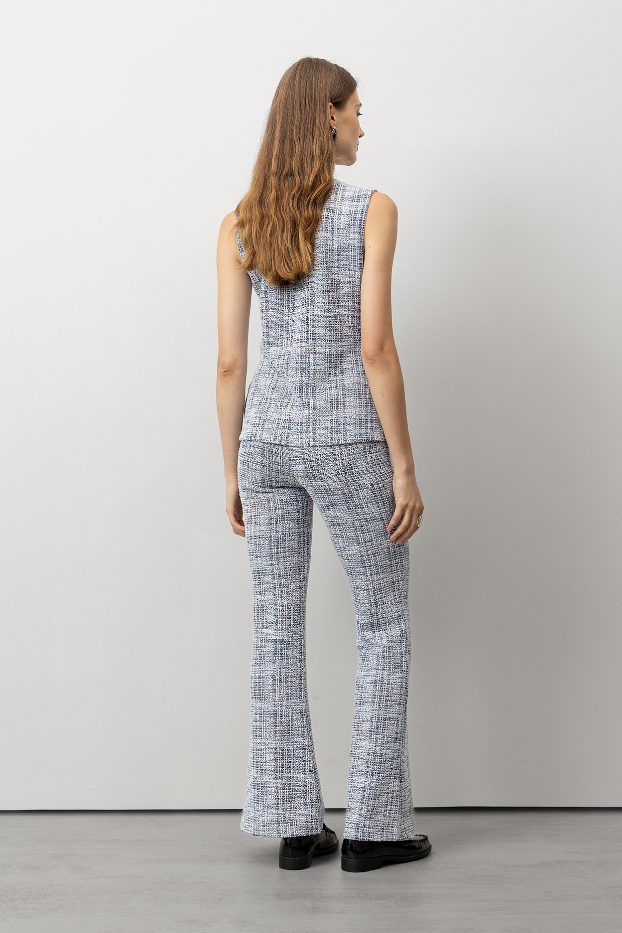 Tweed Knit Flared Trousers