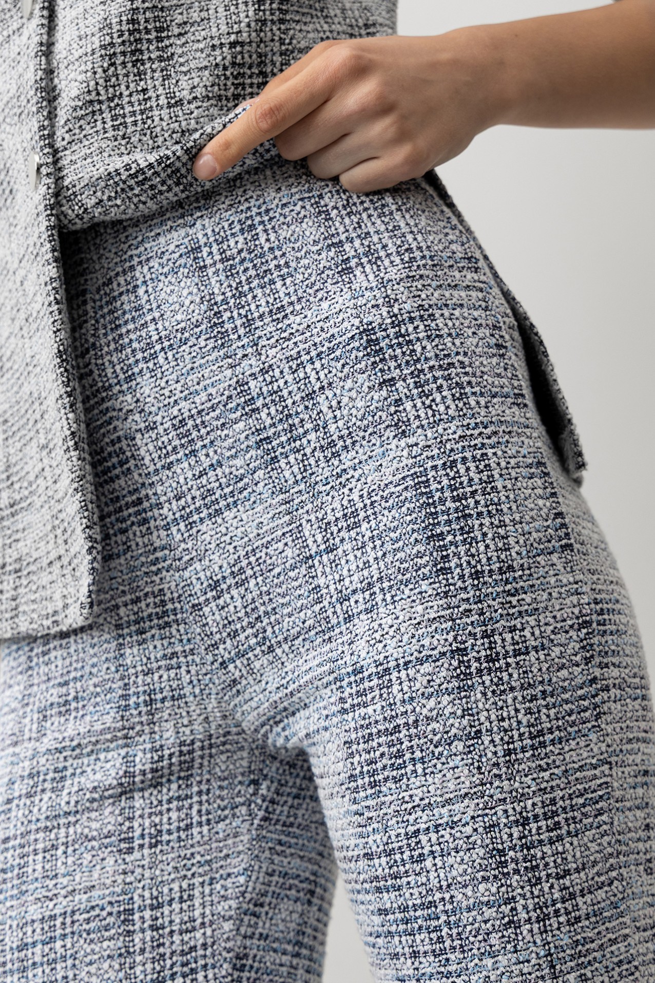 Tweed Knit Flared Trousers