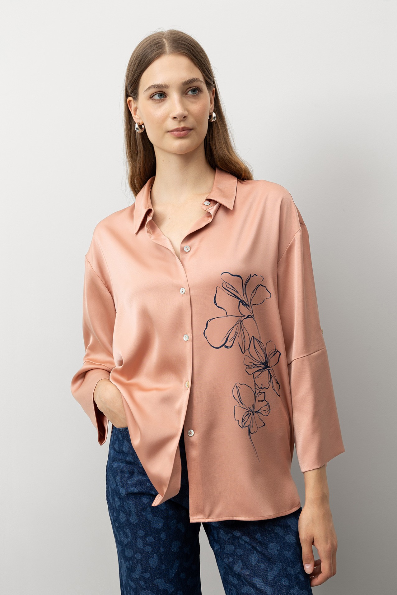 Relaxed Shirt with Floral Print