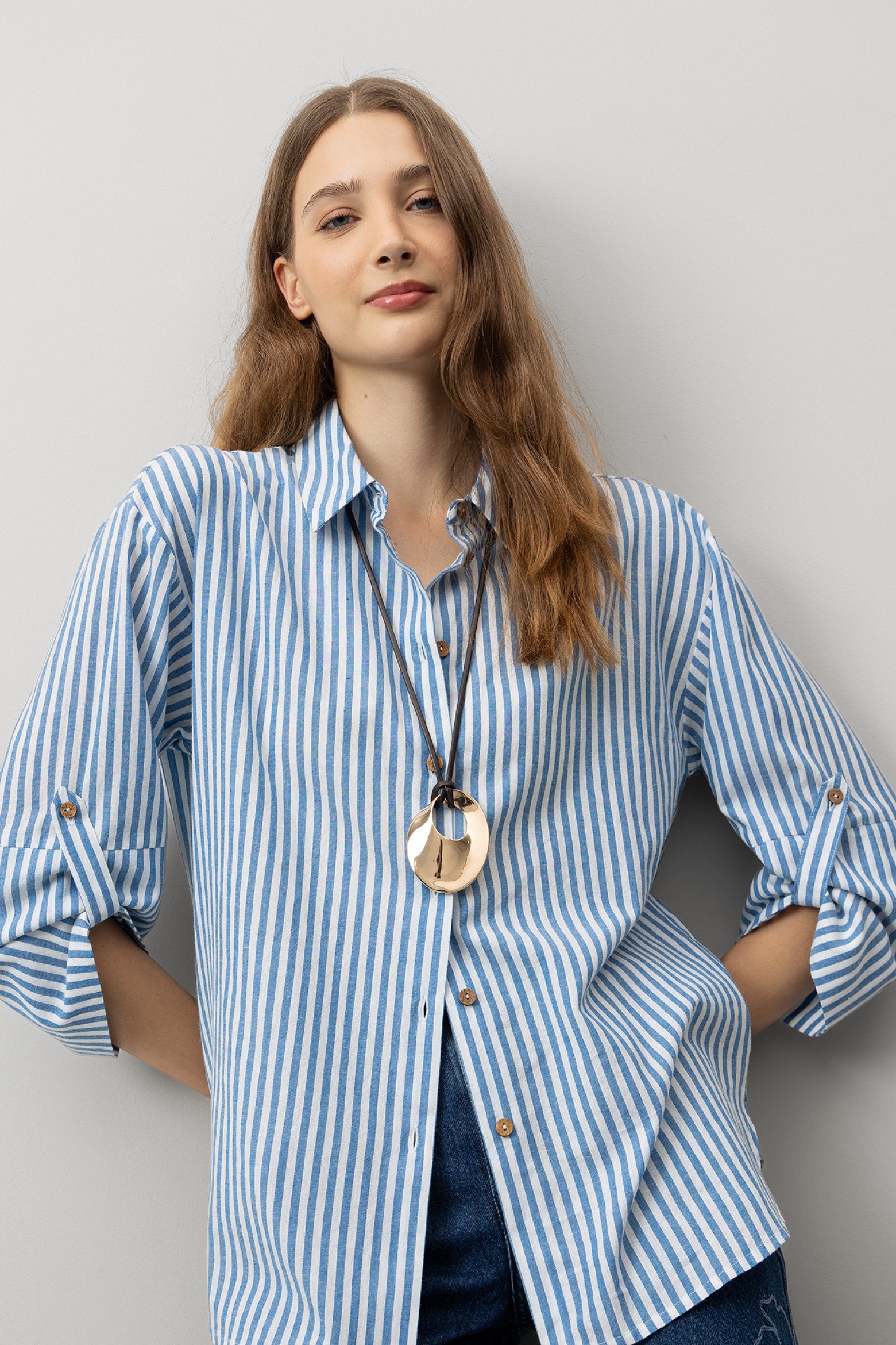 Camisa de Algodo s Riscas
